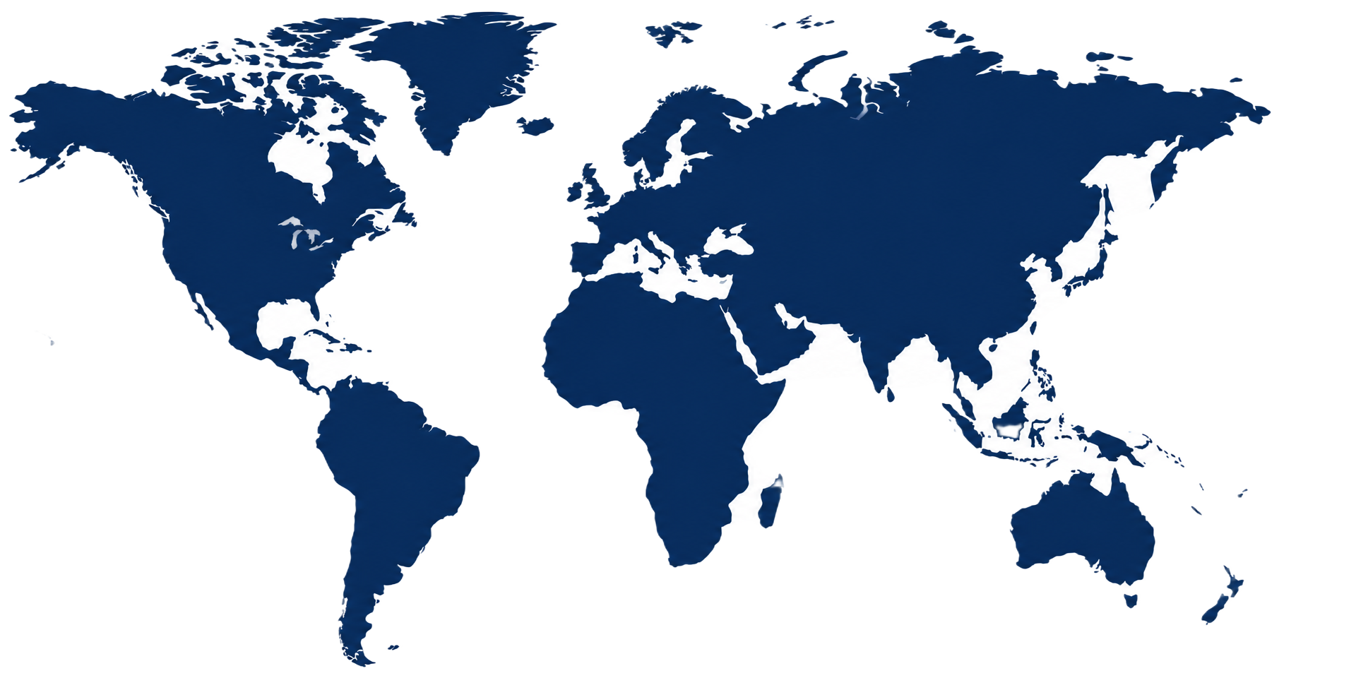 World map showing USACA Group's international network across North America, Europe and Asia